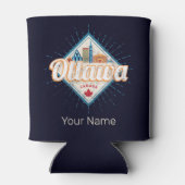 Ottawa Skyline Ontario Retro Canada Vintage Blikjeskoeler (Achterkant)