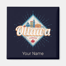 Ottawa Skyline Ontario Retro Canada Vintage Magneet