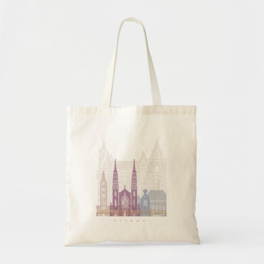 OTTAWA SKYLINE POSTER PASTEL TOTE BAG (Voorkant)