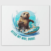 Otter 841 Surfing Otter Ze steelt Surfboards Otte Cadeaupapier (Vlak)