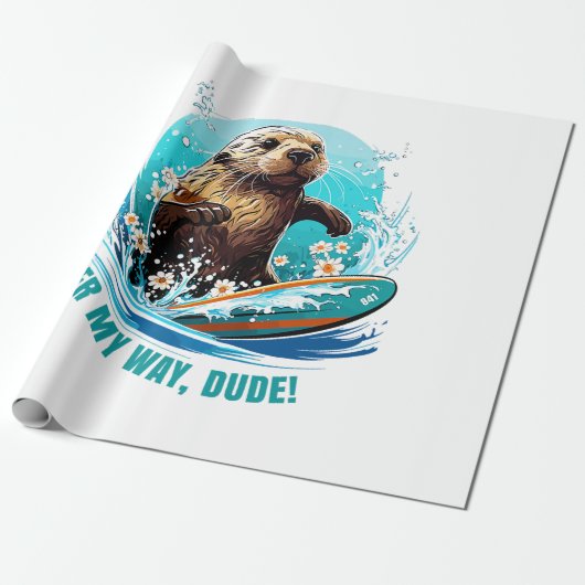 Otter 841 Surfing Otter Ze steelt Surfboards Otte Cadeaupapier (Uitgerold)