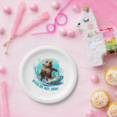 Otter 841 Surfing Otter Ze steelt Surfboards Otte Papieren Bordje (Feest)