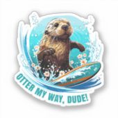 Otter 841 Surfing Otter Ze steelt Surfboards Otte Sticker (Voorkant)