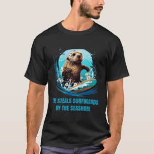 Otter 841 Surfing Otter Ze steelt Surfboards Otte T-shirt