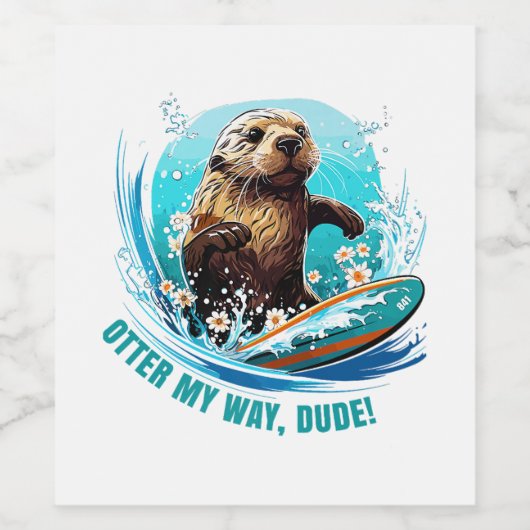 Otter 841 Surfing Otter Ze steelt Surfboards Otte Wijn Etiket (Enkel label)