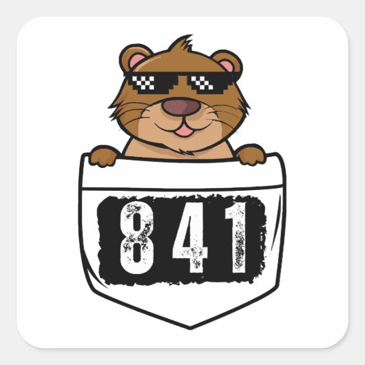 Otter 841 vierkante sticker (Voorkant)