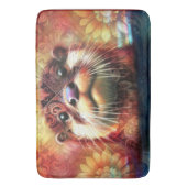 Otter Abstract Bloemen Blauwgroen Sinaasappel Rood Badmat (Voorkant Verticaal)
