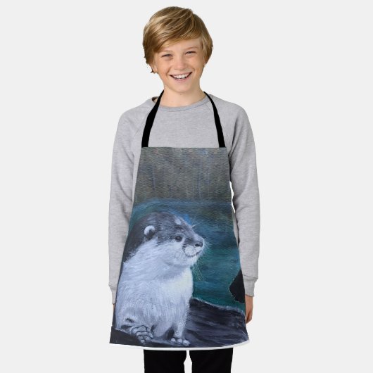 Otter All-Over Print Apron Schort (Gedragen)