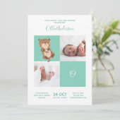 Otter: Alphabet Monogram Cute Baby shower Kaart (Staand voorkant)