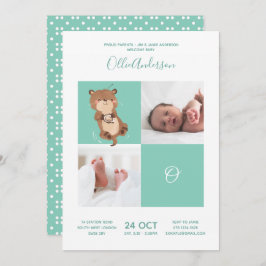 Otter: Alphabet Monogram Cute Baby shower Kaart