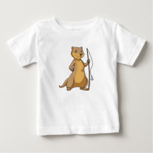 Otter als Fisher met Geviste staaf