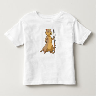 Otter als Fisher met Geviste staaf Kinder Shirts