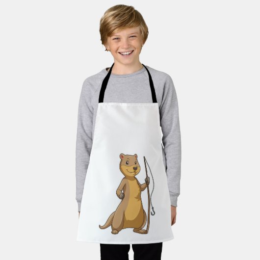 Otter als Fisher met Geviste staaf Schort (Gedragen)