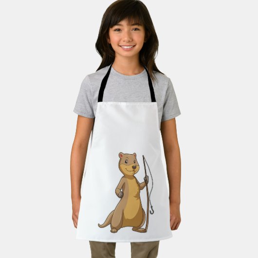 Otter als Fisher met Geviste staaf Schort (Insitu)