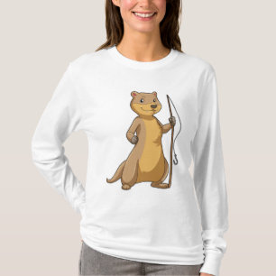 Otter als Fisher met Geviste staaf T-shirt