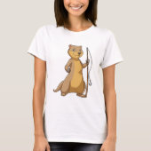 Otter als Fisher met Geviste staaf T-shirt (Voorkant)