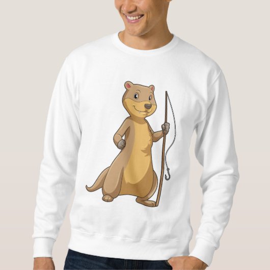 Otter als Fisher met Geviste staaf Trui (Voorkant)