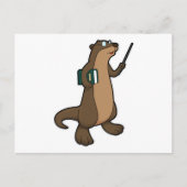 Otter als leraar met boek en aanwijsstok briefkaart (Voorkant)