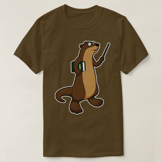 Otter als leraar met boekwijzer t-shirt (Design voorkant)