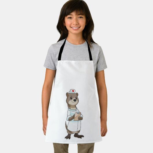 Otter als verpleegster met hart schort (Insitu)