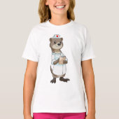 Otter als verpleegster met hart t-shirt (Voorkant)