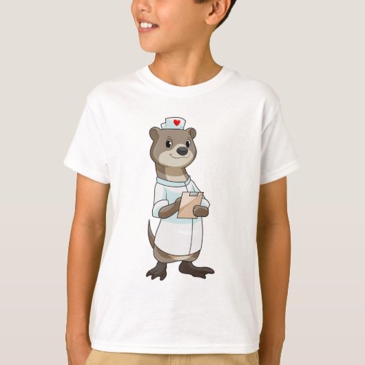 Otter als verpleegster met hart t-shirt (Voorkant)