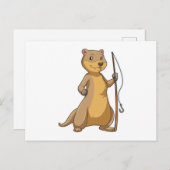 Otter als visser met hengel briefkaart (Voorkant / Achterkant)