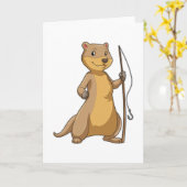 Otter als visser met hengel kaart (Gele Bloem)