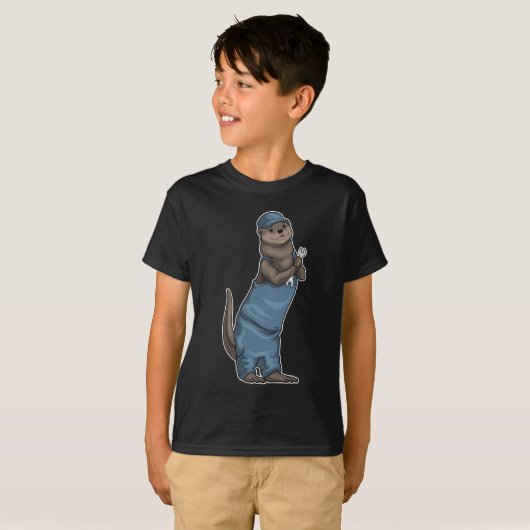 Otter ambachtsman moersleutel t-shirt (Voorkant volledig)