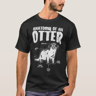 Otter anatomie van een otter schattige otter 3 t-shirt