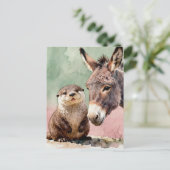 Otter and Donkey Briefkaart (Staand voorkant)