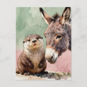 Otter and Donkey Briefkaart (Voorkant)