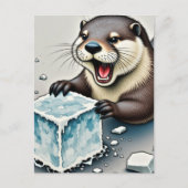 Otter and Ice Briefkaart (Voorkant)