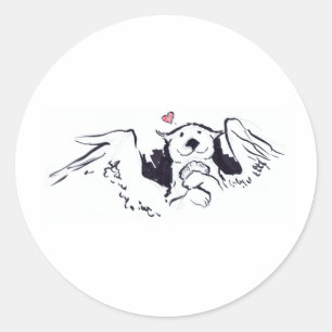 Otter Angel Ronde Sticker