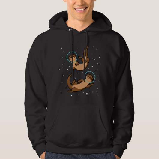Otter Astronaut Gift Kinder Otter Gift Space Otter Hoodie (Voorkant)