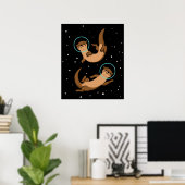 Otter Astronaut Gift Kinder Otter Gift Space Otter Poster (Thuiskantoor)