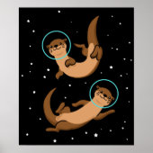 Otter Astronaut Gift Kinder Otter Gift Space Otter Poster (Voorkant)