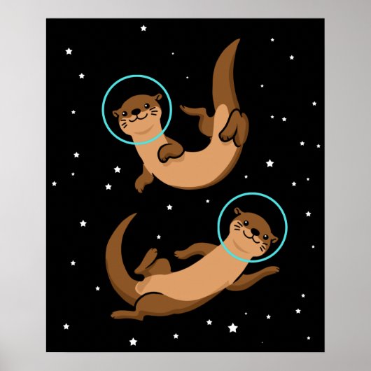 Otter Astronaut Gift Kinder Otter Gift Space Otter Poster (Voorkant)