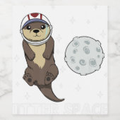Otter Astronaut Pun Otter Spa Wijn Etiket (Enkel label)
