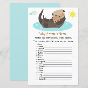 Otter Baby Animals Name Game