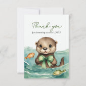 Otter Baby Genderneutraal Baby shower Bedankt (Voorkant)