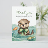 Otter Baby Genderneutraal Baby shower Bedankt (Staand voorkant)