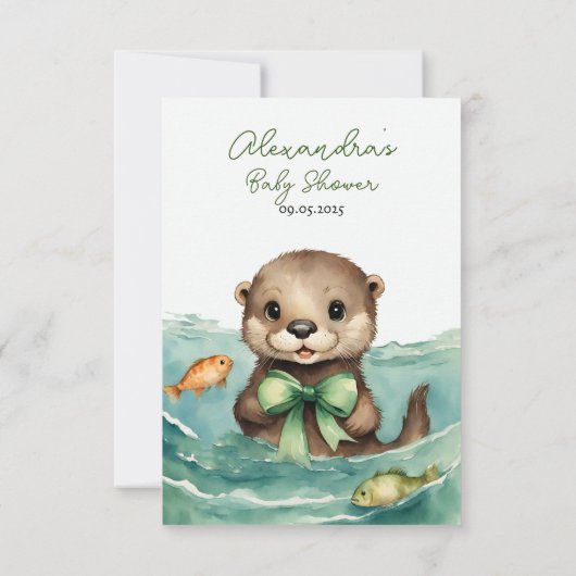 Otter Baby Genderneutraal Baby shower Bedankt (Achterkant)