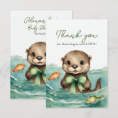 Otter Baby Genderneutraal Baby shower Bedankt (Voorkant / Achterkant)