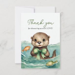 Otter Baby Genderneutraal Baby shower Bedankt