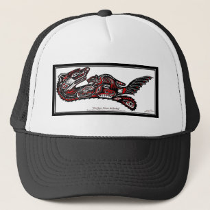 OTTER & BABY (Haida Styled)-cadeaubereik van zee Trucker Pet