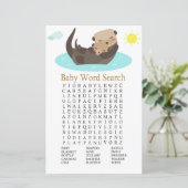 Otter Baby shower Word Search Game (Staand voorkant)
