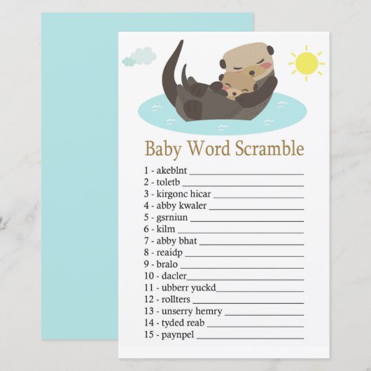 Otter Baby word scramble game (Voorkant / Achterkant)