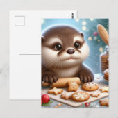 Otter bakken van kerstkoekjes briefkaart (Voorkant / Achterkant)