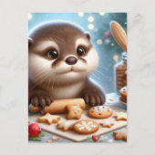 Otter bakken van kerstkoekjes briefkaart (Voorkant)